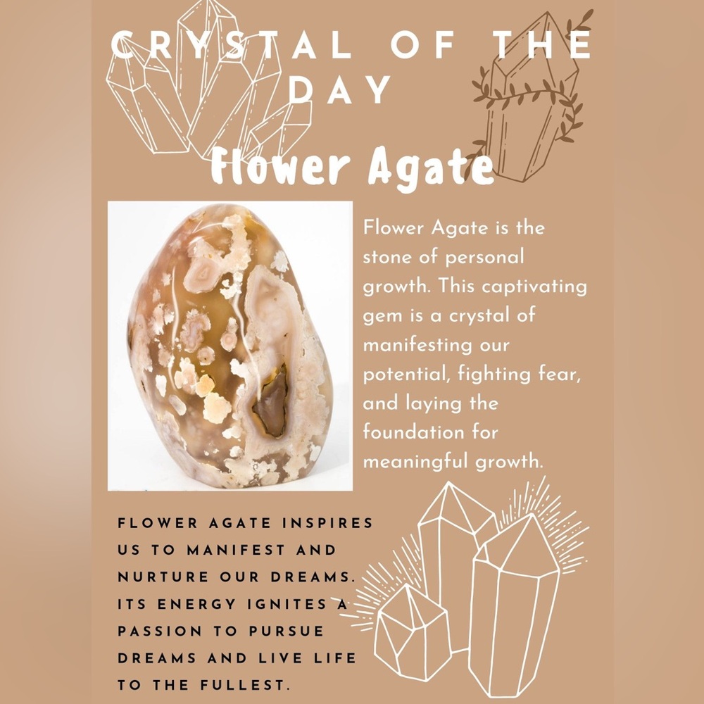 Flower Agate necklace featuring Yarrow & Pink Tourmaline - Picture 12 of 12
